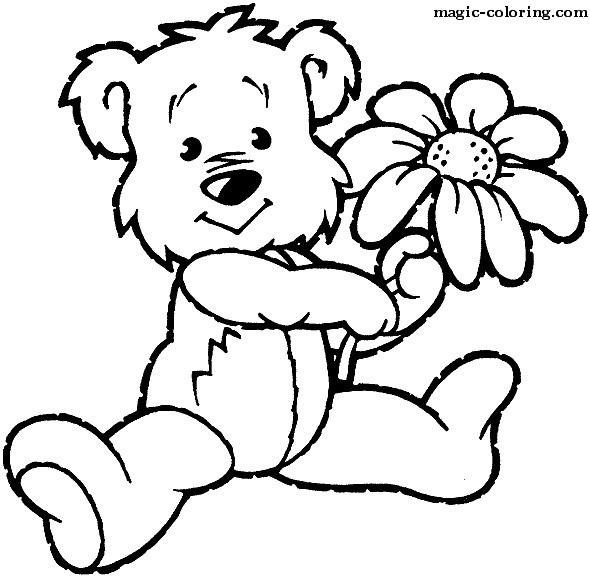 Baby Bear with Big Flower