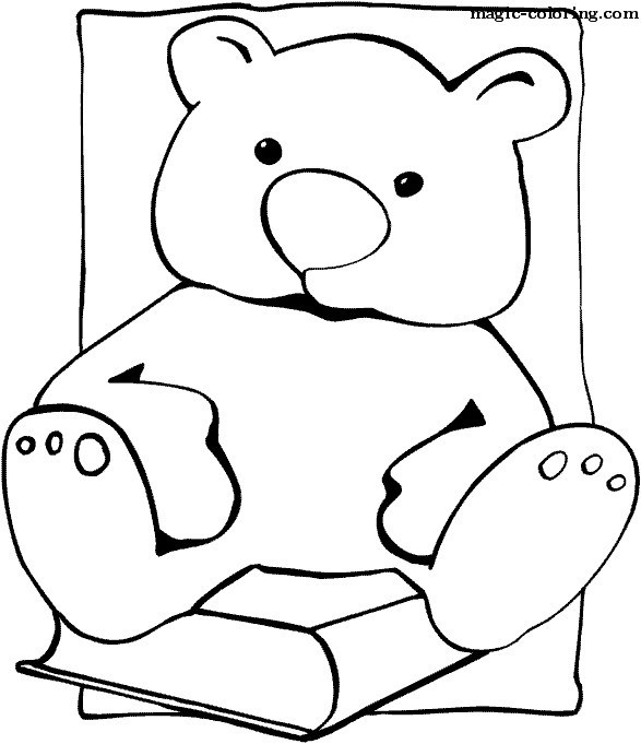 Teddy Bear sitting on the Book