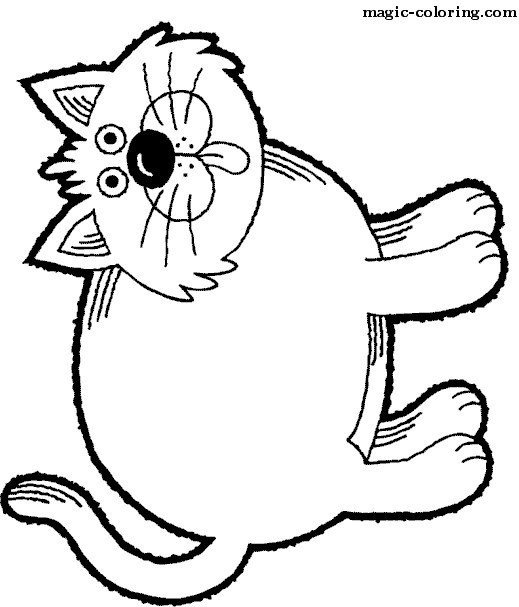 Fat Cartoon cat with tongue