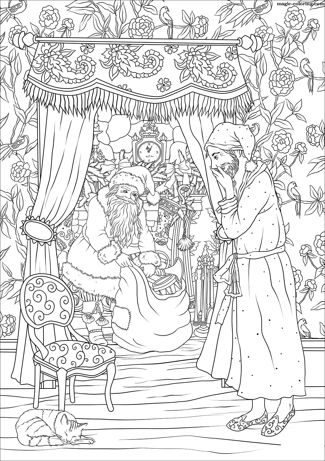 How I met Saint Nickolas in my house Coloring Page